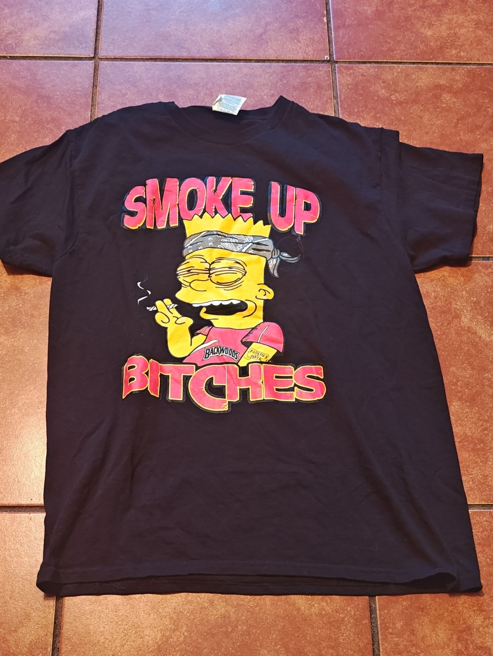 Delta Black Kids Tee with Yellow & Pink Cartoon Graphic